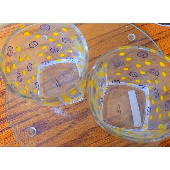 Caravella Limoncello Low Ball Glasses; Vintage; Square 6oz.; 3" Tall - Picture 3 of 3